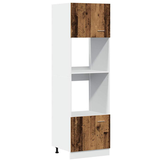 Mobile per Microonde Legno Antico 60x57x207 cm in Truciolato