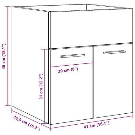 Mobile da Bagno Legno Antico 41x38,5x46 cm in Truciolato