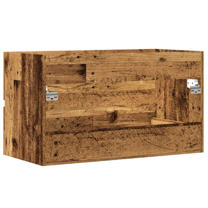 Mobile Pensile da Bagno Legno Antico 80x38,5x45cm in Truciolato