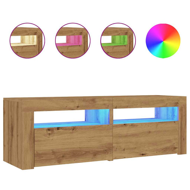 Mobile Porta TV con LED Artigianale 120x35x40 cm Multistrato
