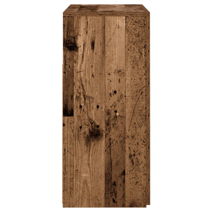 Credenza con Luci LED Legno Antico 80x35x75 cm in Truciolato