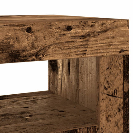 Credenza con Luci LED Legno Antico 80x35x75 cm in Truciolato