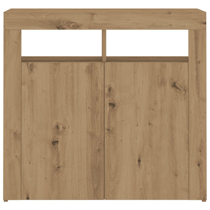 Credenza con Luci LED Artigianale 80x35x75 cm in Truciolato