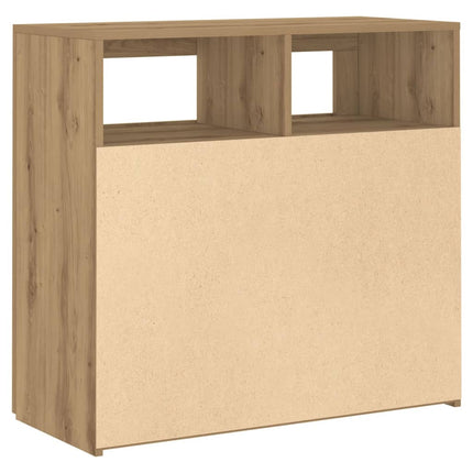 Credenza con Luci LED Artigianale 80x35x75 cm in Truciolato