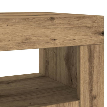 Credenza con Luci LED Artigianale 80x35x75 cm in Truciolato