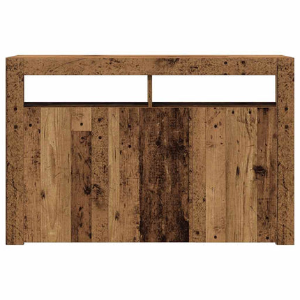 Credenza con Luci LED Legno Antico 115,5x30x75 cm in Truciolato