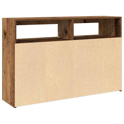 Credenza con Luci LED Legno Antico 115,5x30x75 cm in Truciolato