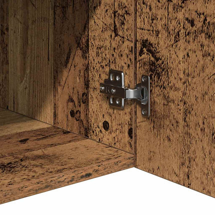 Credenza con Luci LED Legno Antico 115,5x30x75 cm in Truciolato