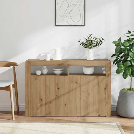 Credenza con Luci LED Artigianale 115,5x30x75 cm in Truciolato