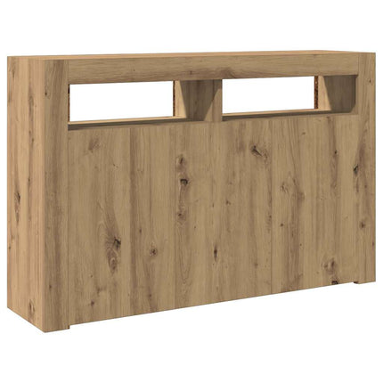 Credenza con Luci LED Artigianale 115,5x30x75 cm in Truciolato