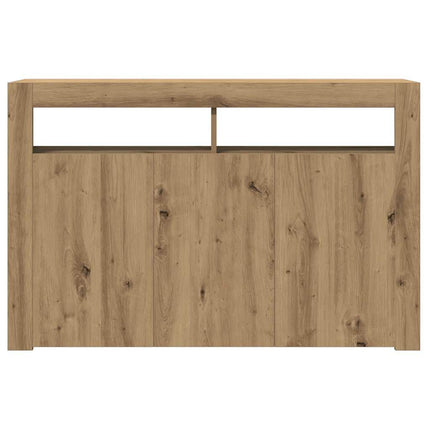 Credenza con Luci LED Artigianale 115,5x30x75 cm in Truciolato