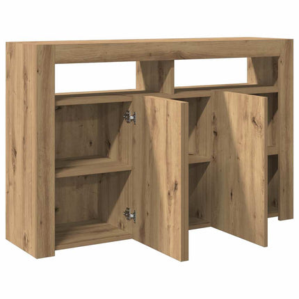 Credenza con Luci LED Artigianale 115,5x30x75 cm in Truciolato
