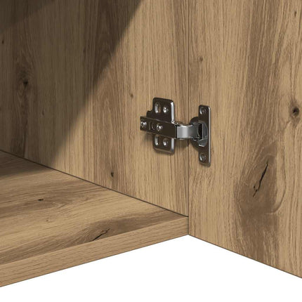 Credenza con Luci LED Artigianale 115,5x30x75 cm in Truciolato