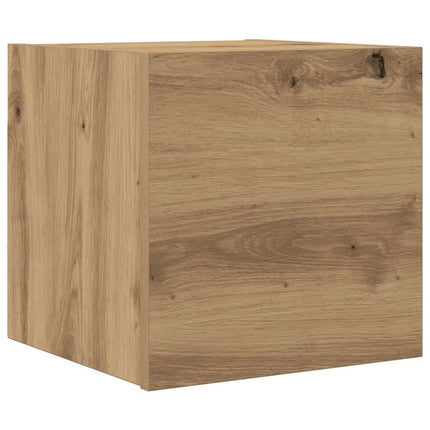 Armadietto TV Montato a Parete Rovere Artigianale 30,5x30x30 cm