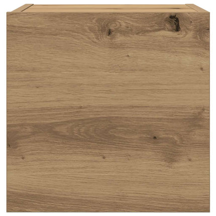 Armadietto TV Montato a Parete Rovere Artigianale 30,5x30x30 cm