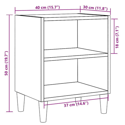 Comodino Rovere Artigianale 40x30x50 cm in Legno Multistrato