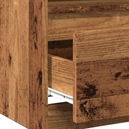 Comodini 2 pz Legno Antico 40x40x50 cm in Legno Multistrato