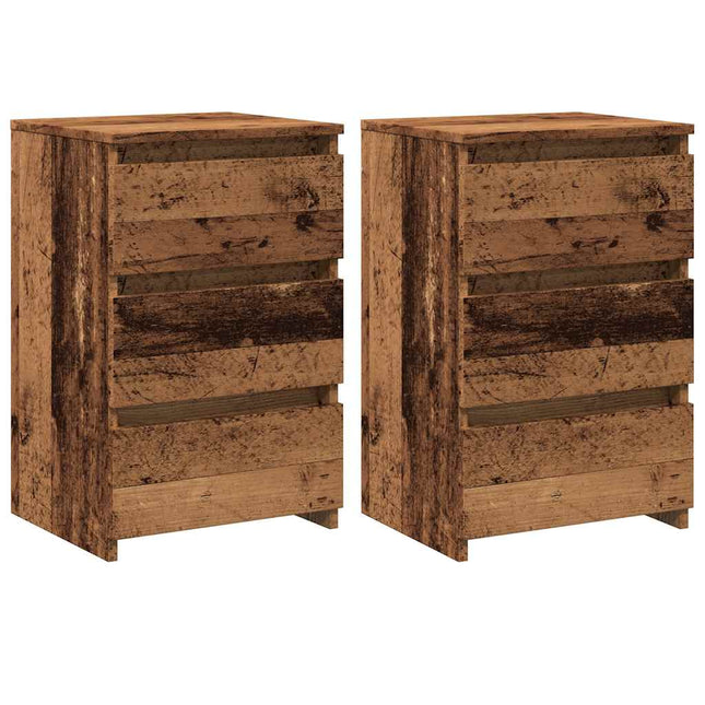 Comodini Legno Antico 2 pz 40x35x62,5 cm in Legno Multistrato