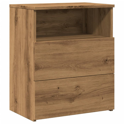 Comodino Rovere Artigianale 50x32x60 cm in Legno Multistrato