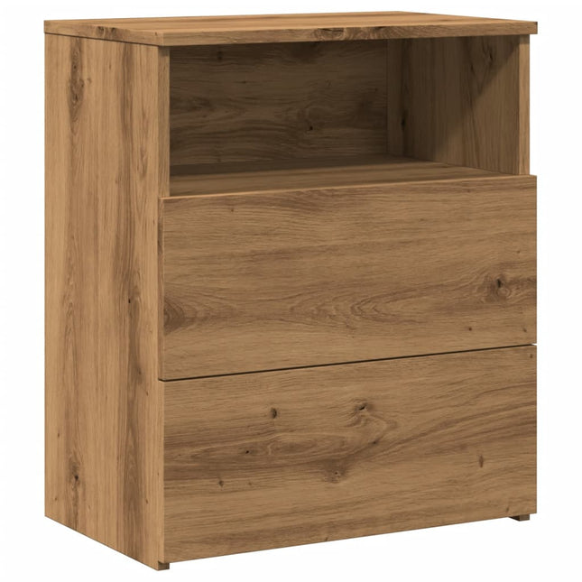 Comodino Rovere Artigianale 50x32x60 cm in Legno Multistrato