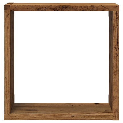 Mensole Parete a Cubo 4 pz Legno Vecchio 30x15x30 cm Truciolato