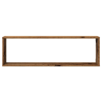 Mensole Parete a Cubo 4 pz Legno Vecchio 100x15x30cm Truciolato