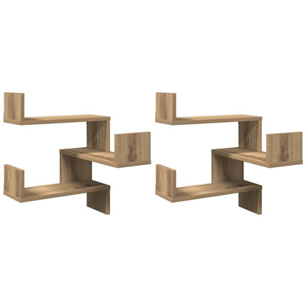 Mensole Angolari 2pz Artigianale 40x40x49,5 cm in Truciolato