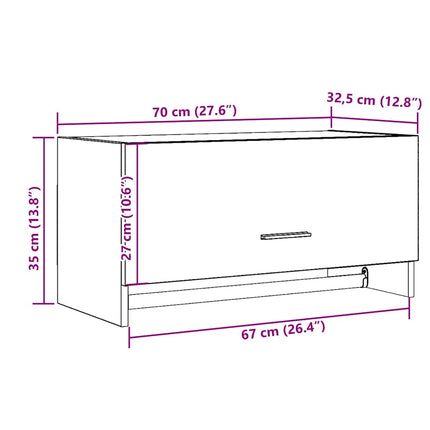 Armadio Legno Vecchio 70x32,5x35 cm in Legno Multistrato