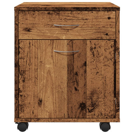 Armadietto con Ruote Legno Antico 45x38x54 cm Legno Multistrato