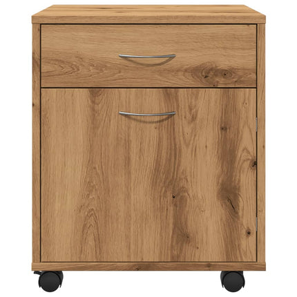 Armadietto con Ruote Rovere Artigianale 45x38x54 cm Truciolato