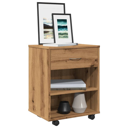Armadietto con Ruote Rovere Artigianale 46x36x59 cm Truciolato