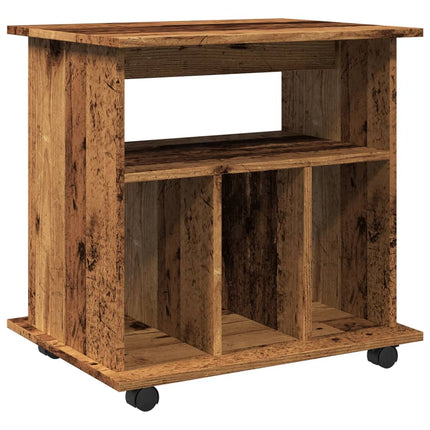 Armadietto con Ruote Legno Antico 60x45x60 cm Legno Multistrato