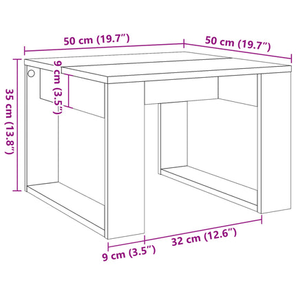 Tavolino Legno Antico 50x50x35 cm in Truciolato
