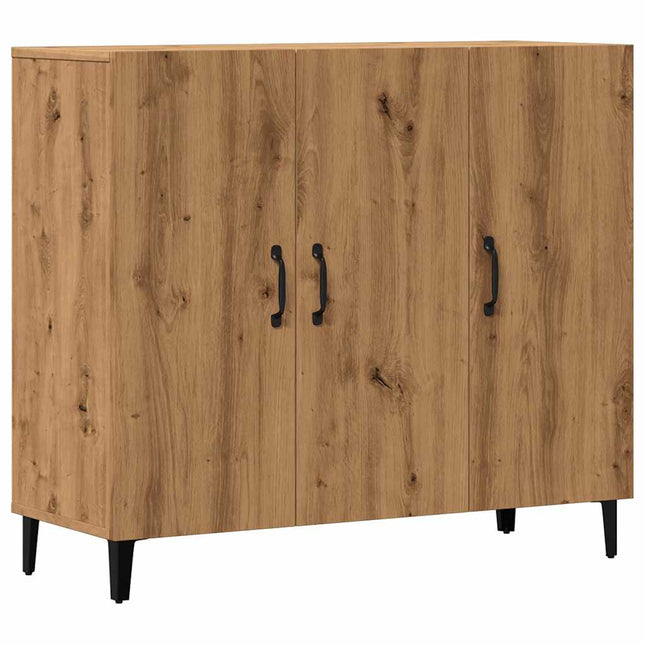 Credenza Rovere Artigianale 90x34x80 cm in Legno Multistrato