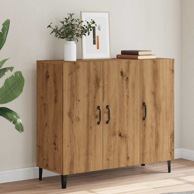 Credenza Rovere Artigianale 90x34x80 cm in Legno Multistrato