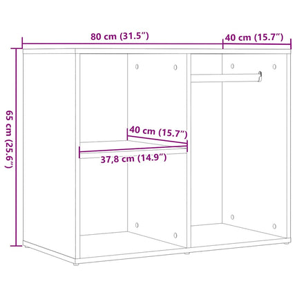 Armadietto per Cosmetici Legno Antico 80x40x65 cm in Truciolato