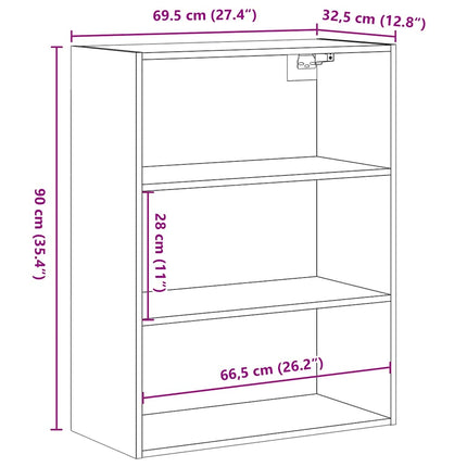 Armadietto Pensile Legno Antico 69,5x32,5x90 cm
