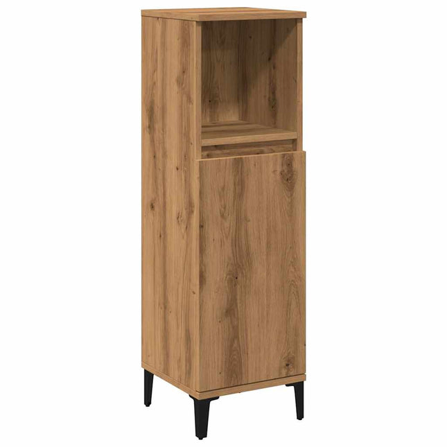 Armadietto da Bagno Rovere Artigianale 30x30x100 cm Truciolato