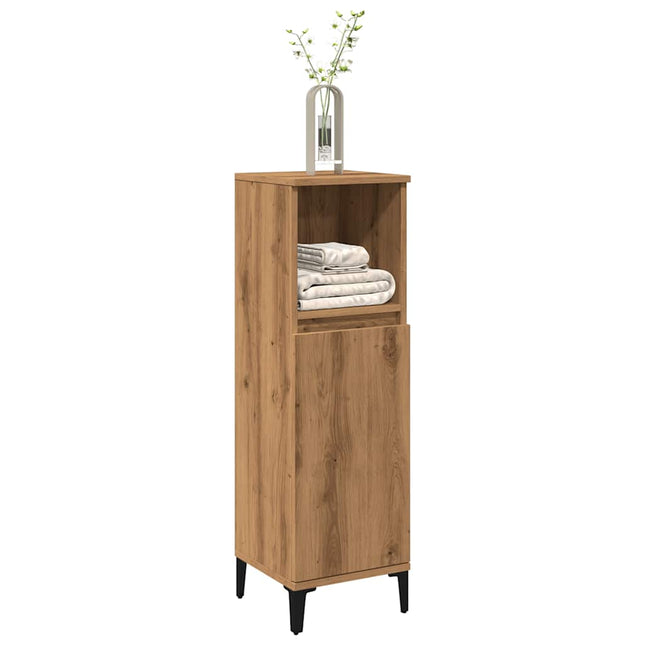 Armadietto da Bagno Rovere Artigianale 30x30x100 cm Truciolato