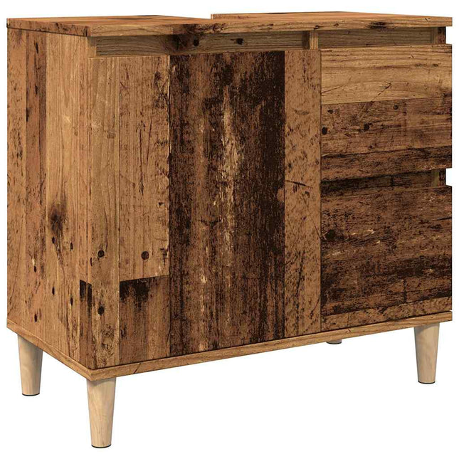 Mobile Sottolavabo Legno Antico 65x33x60 cm in Truciolato