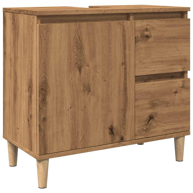 Mobile Sottolavabo Rovere Artigianale 65x33x60 cm in Truciolato