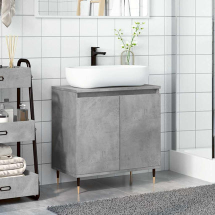 Armadietto da Bagno Grigio Cemento 58x33x60cm in Truciolato