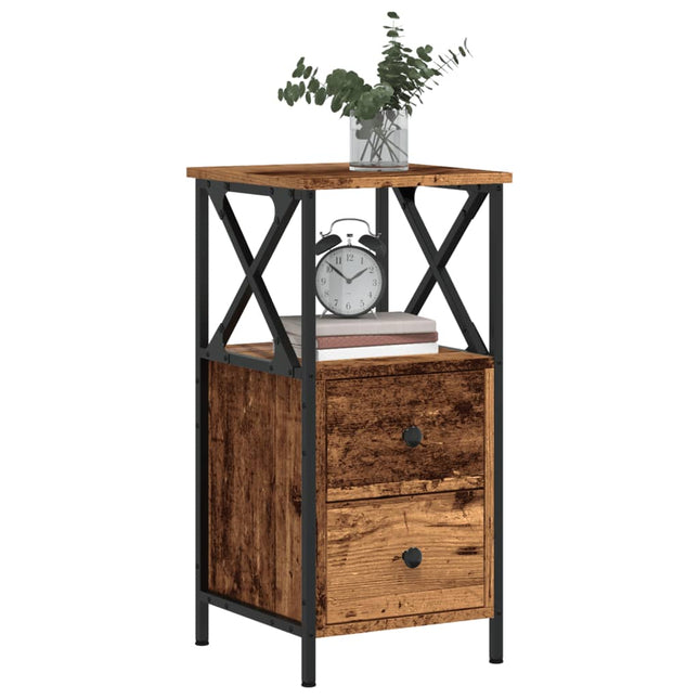 Comodino Legno Antico 34x35,5x70 cm in Legno Multistrato