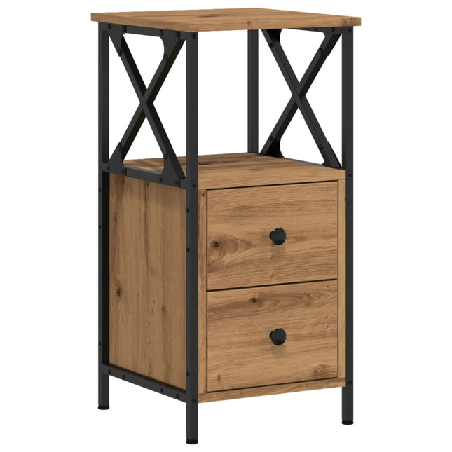 Comodino Rovere Artigianale 34x35,5x70 cm in Legno Multistrato