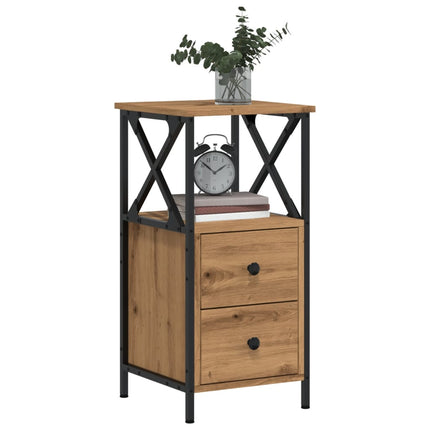 Comodino Rovere Artigianale 34x35,5x70 cm in Legno Multistrato
