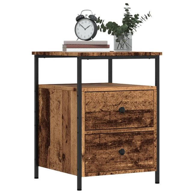 Comodini Legno Antico 2 pz 44x45x60 cm in Legno Multistrato