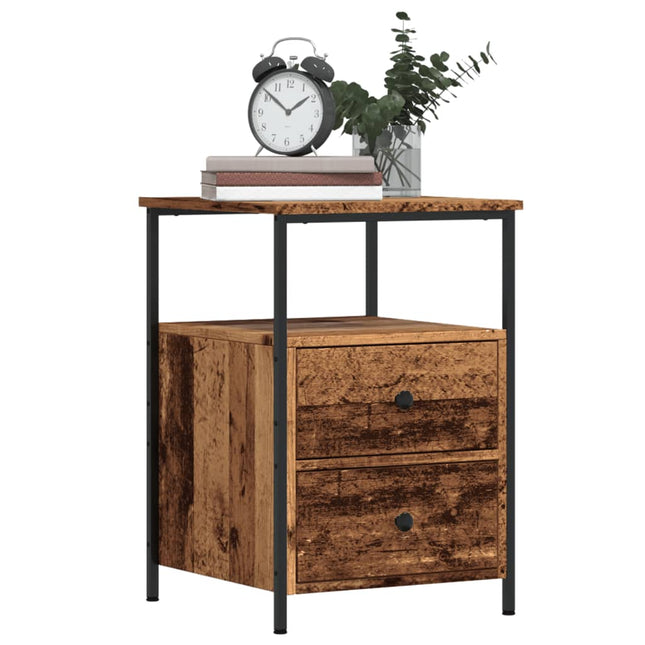 Comodini Legno Antico 2 pz 34x35,5x50 cm in Legno Multistrato