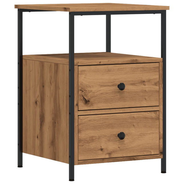 Comodino Rovere Artigianale 34x35,5x50 cm in Legno Multistrato