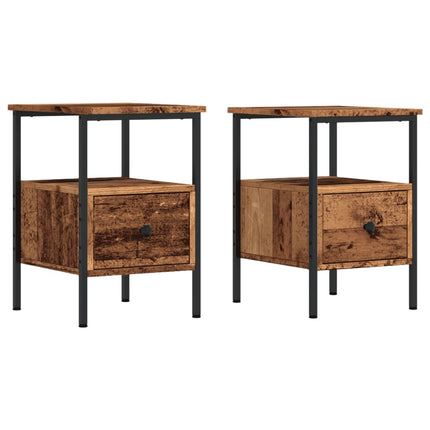 Comodini Legno Antico 2 pz 34x36x50 cm in Legno Multistrato