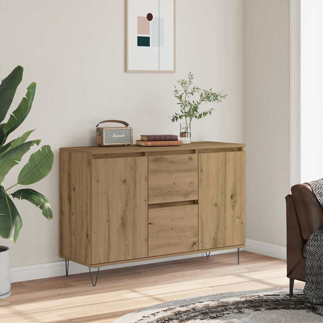 Credenza Rovere Artigianale 104x35x70 cm in Legno Multistrato